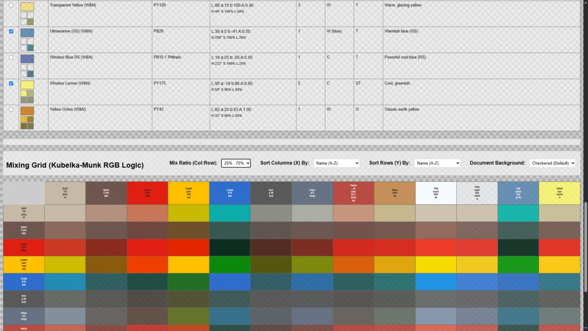 Unpacking a Palette: A Digital Journey and Tool for Oil Color Mixing & Materiality