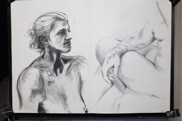 linearBody: Portrait and Marked Hand